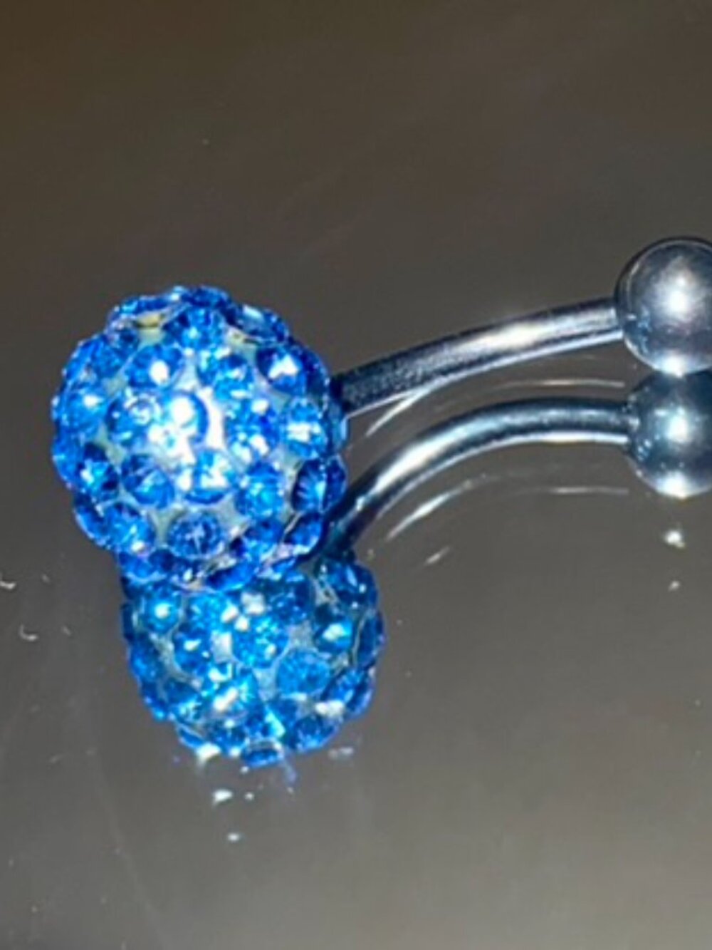Shamballa Belly Ring Navel Steel Blue